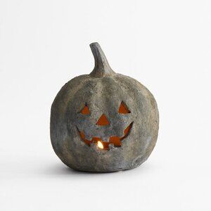 Pottery Barn Terracotta Jack-o-Lantern - Black - SMALL